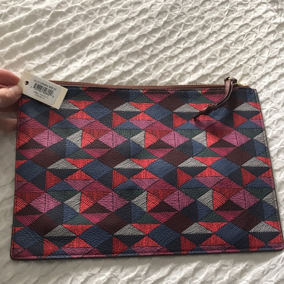 NWT Fossil Leather Multi Print Envelope Clutch - Picture 2 of 6